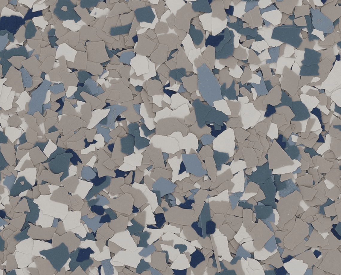 Stonewash epoxy flake color